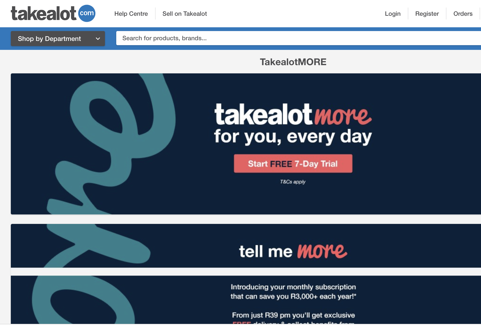 Takealot website screenshot